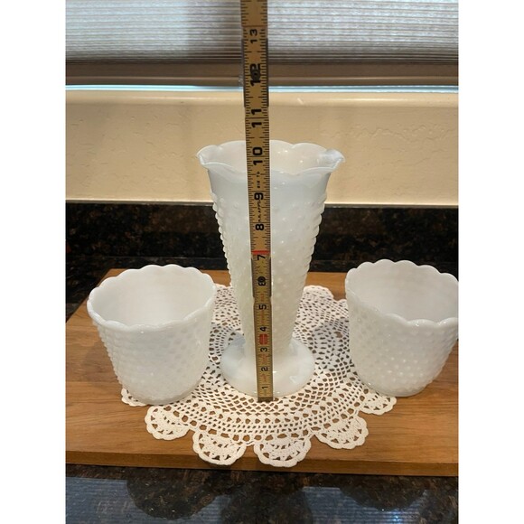 3 piece vintage fire king Milk Glass set - Picture 7 of 8